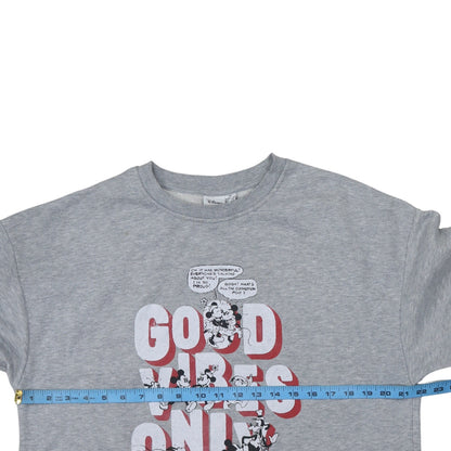 Disney Primark Womens Grey XS Sweatshirt Mickey Mouse Good Vibes Only