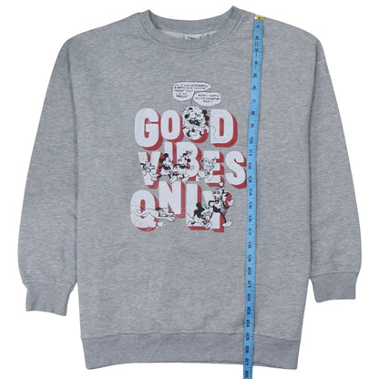 Disney Primark Womens Grey XS Sweatshirt Mickey Mouse Good Vibes Only