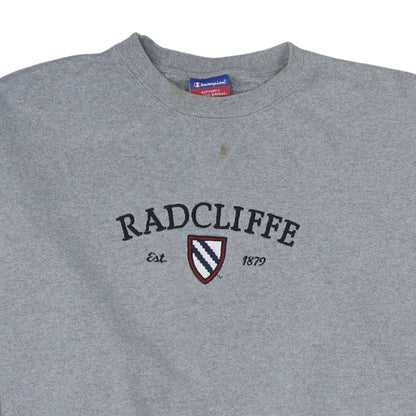 Champion Men's Grey XL Pullover Crew Neck Sweatshirt Radcliffe Embroidered Logo