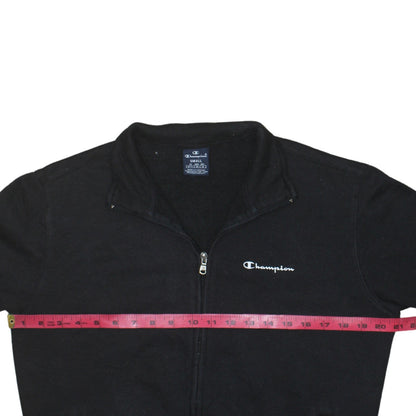 Champion Men's Black Small Track Jacket Full Zip Cotton Blend