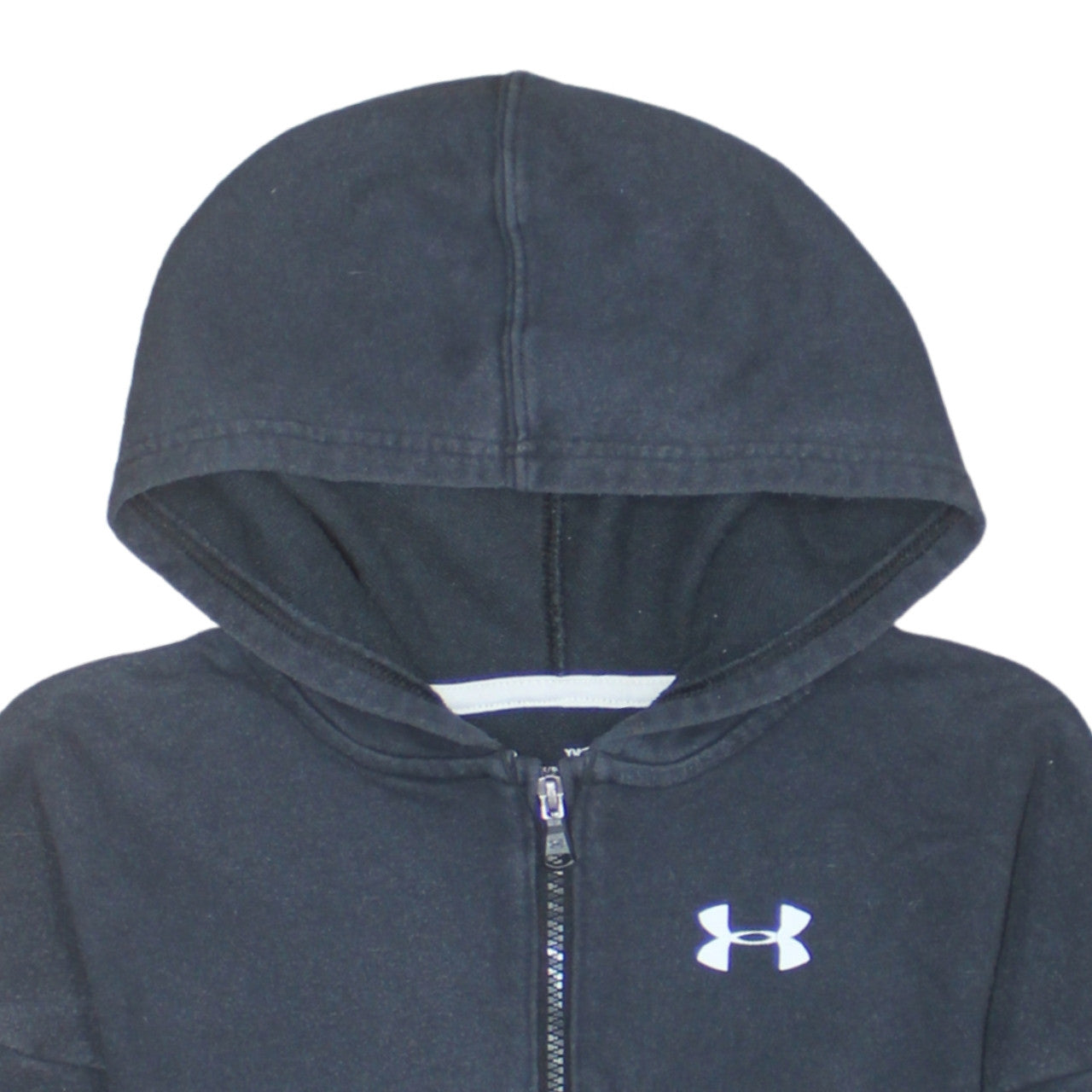 Under Armour Boys Black Full Zip Hoodie Size 10 Years Fleece ColdGear