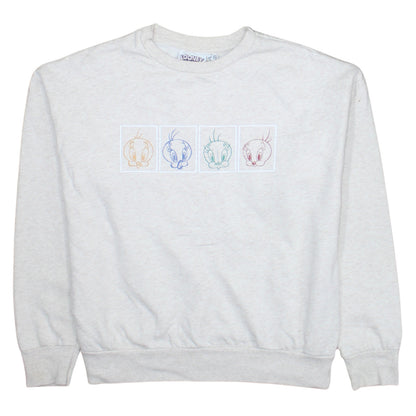 Looney Tunes Women's Beige Tweety Graphic Pullover Sweatshirt Size 10/12