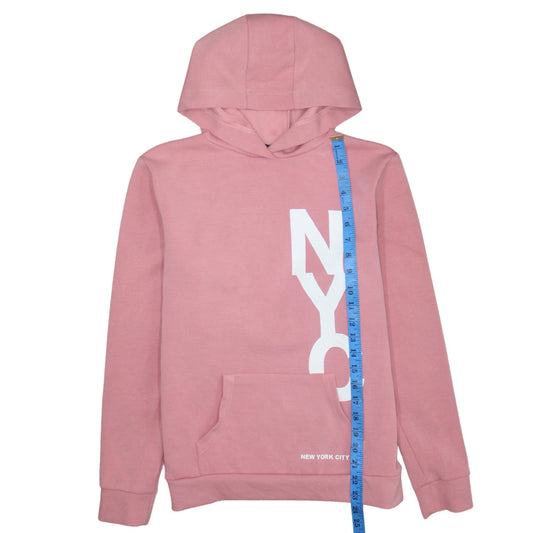Primark Girls Pink NYC Pullover Hoodie 12-13 Years Regular Fit