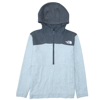 The North Face Boys Grey Colourblock 1/4 Zip Hoodie XL Cotton Blend