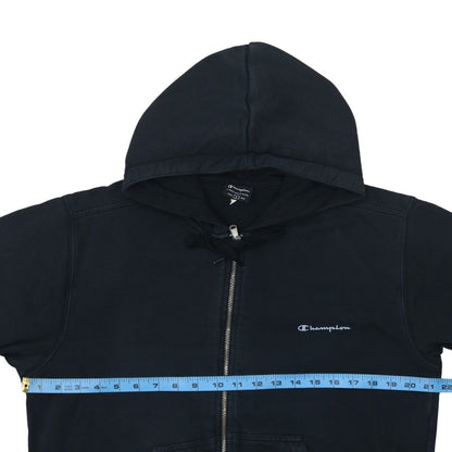 Champion Women's Black Full Zip Hoodie L Cotton Classic Fit