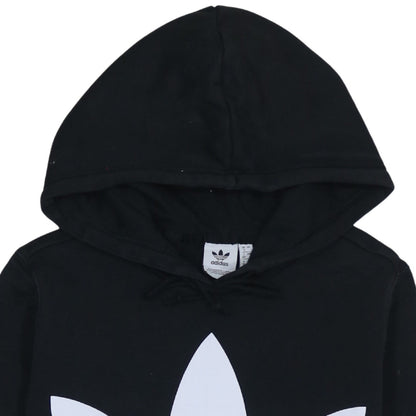 Adidas Women Black Size 12 Pullover Hoodie with Logo Print