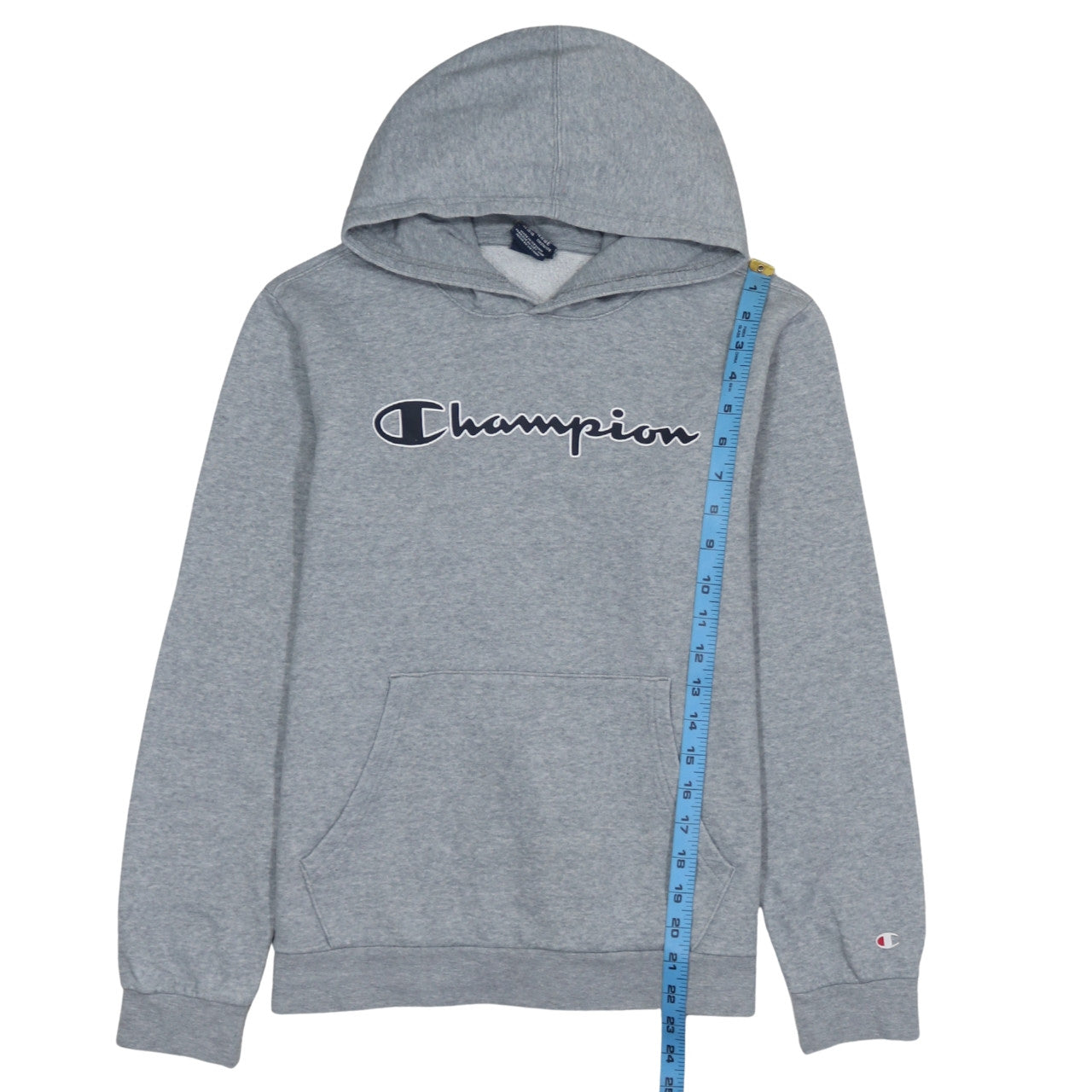 Champion Boys Grey Hoodie 15-16 Years Pullover Fleece Logo Sweatshirt