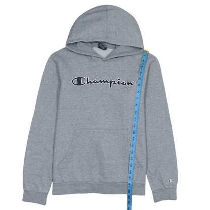 Champion Boys Grey Hoodie 15-16 Years Pullover Fleece Logo Sweatshirt