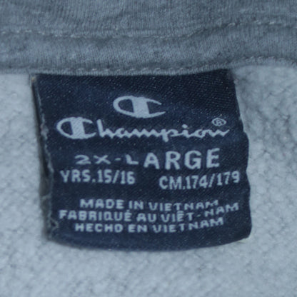 Champion Boys Grey Hoodie 15-16 Years Pullover Fleece Logo Sweatshirt