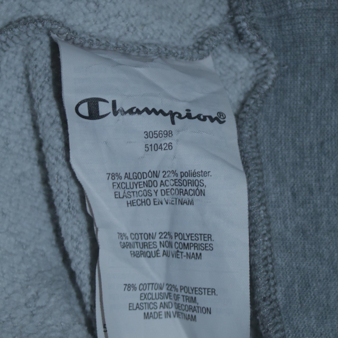 Champion Boys Grey Hoodie 15-16 Years Pullover Fleece Logo Sweatshirt