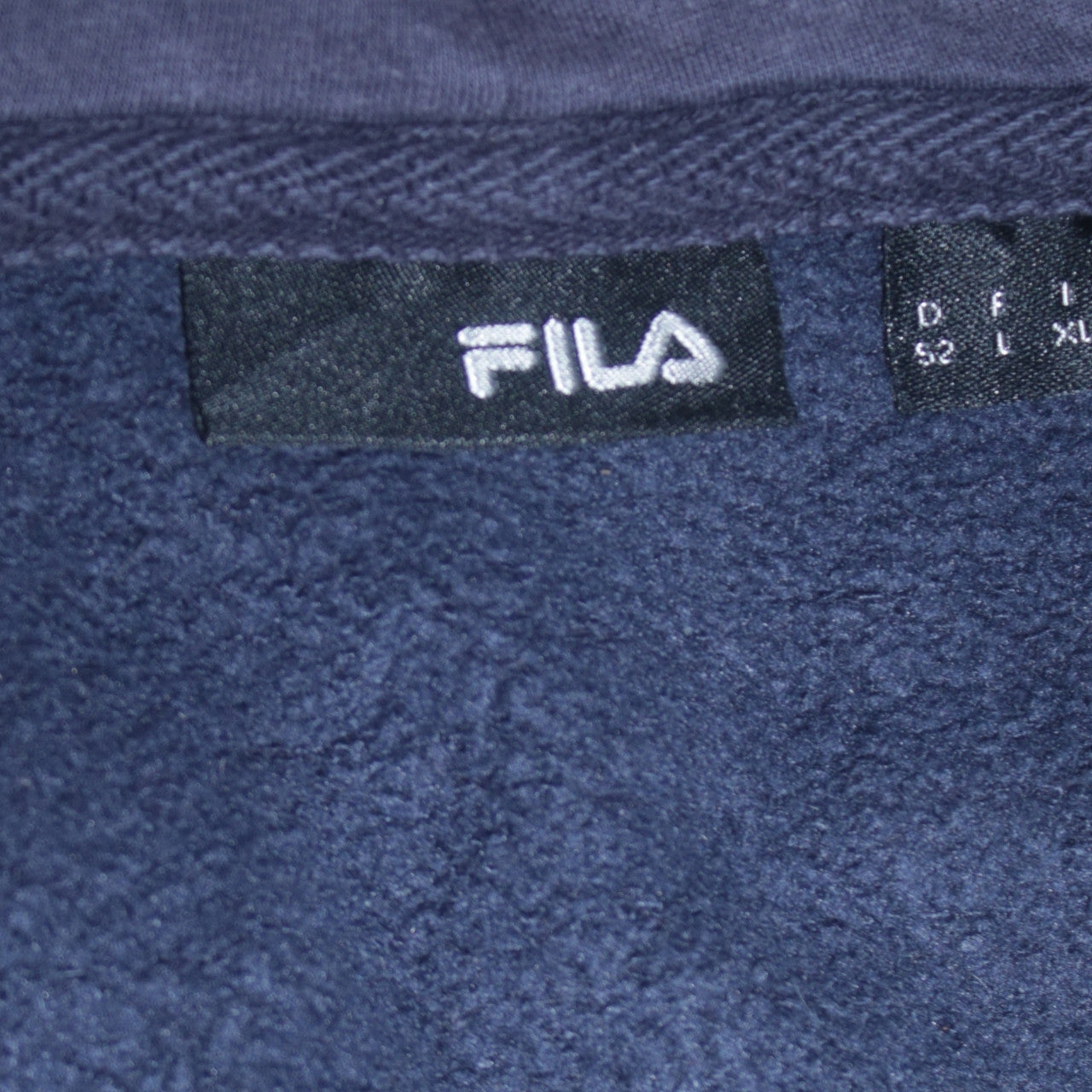 Fila Men's Blue Full Zip Hoodie L Sports Logo Fleece Sweatshirt