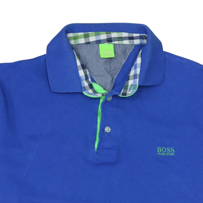 Hugo Boss Men's Blue 3XL Cotton Collared Short Sleeve Polo Shirt