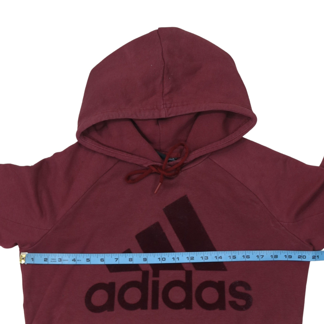 Adidas Women Burgundy Hoodie L 16-18 Pullover Hooded Sweatshirt
