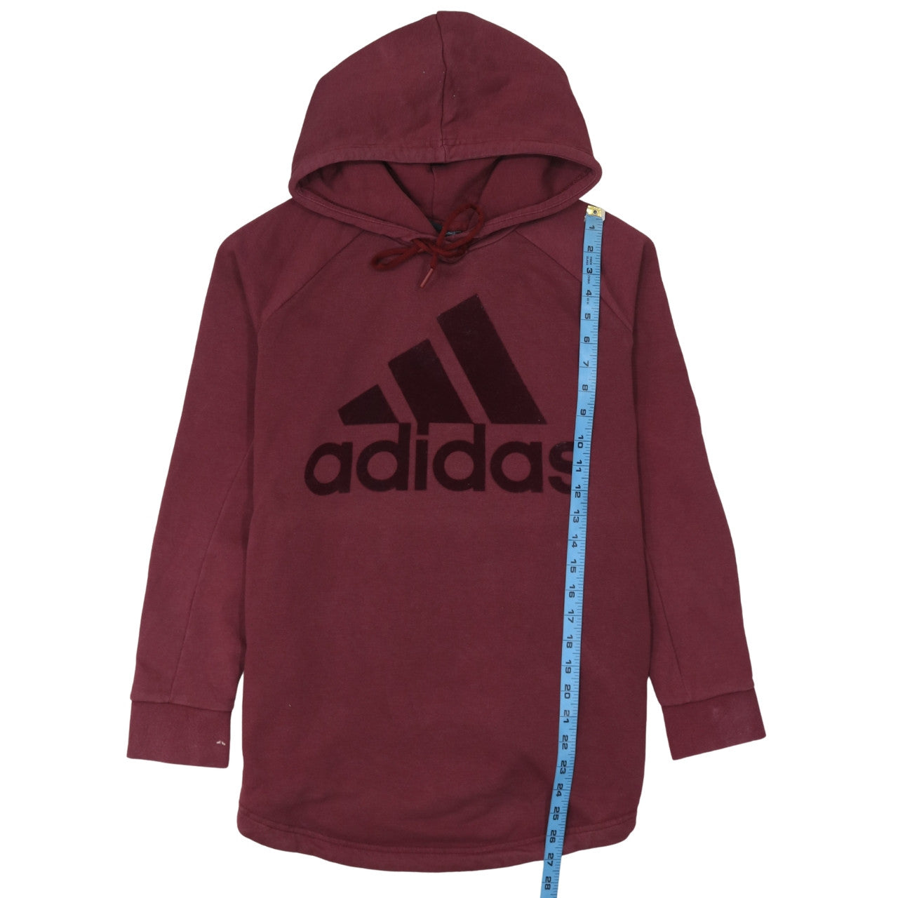 Adidas Women Burgundy Hoodie L 16-18 Pullover Hooded Sweatshirt