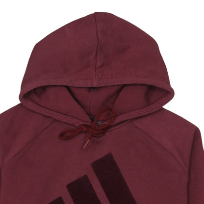 Adidas Women Burgundy Hoodie L 16-18 Pullover Hooded Sweatshirt