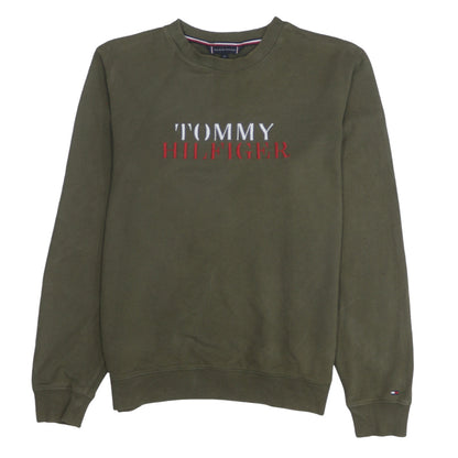Tommy Hilfiger Men's Green Embroidered Logo Sweatshirt Size M