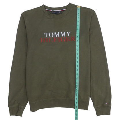 Tommy Hilfiger Men's Green Embroidered Logo Sweatshirt Size M