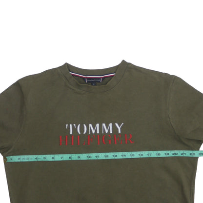 Tommy Hilfiger Men's Green Embroidered Logo Sweatshirt Size M