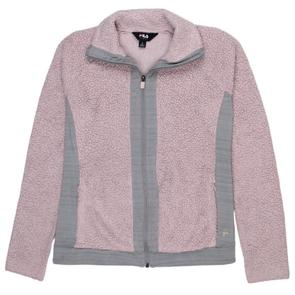 Fila Women Pink Fleece Full Zip Sport Jacket Size S