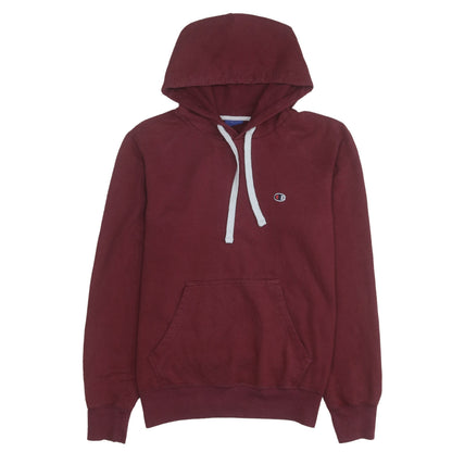 Champion Men's Red Pullover Hoodie Medium Logo Cotton Blend