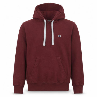 Champion Men's Red Pullover Hoodie Medium Logo Cotton Blend