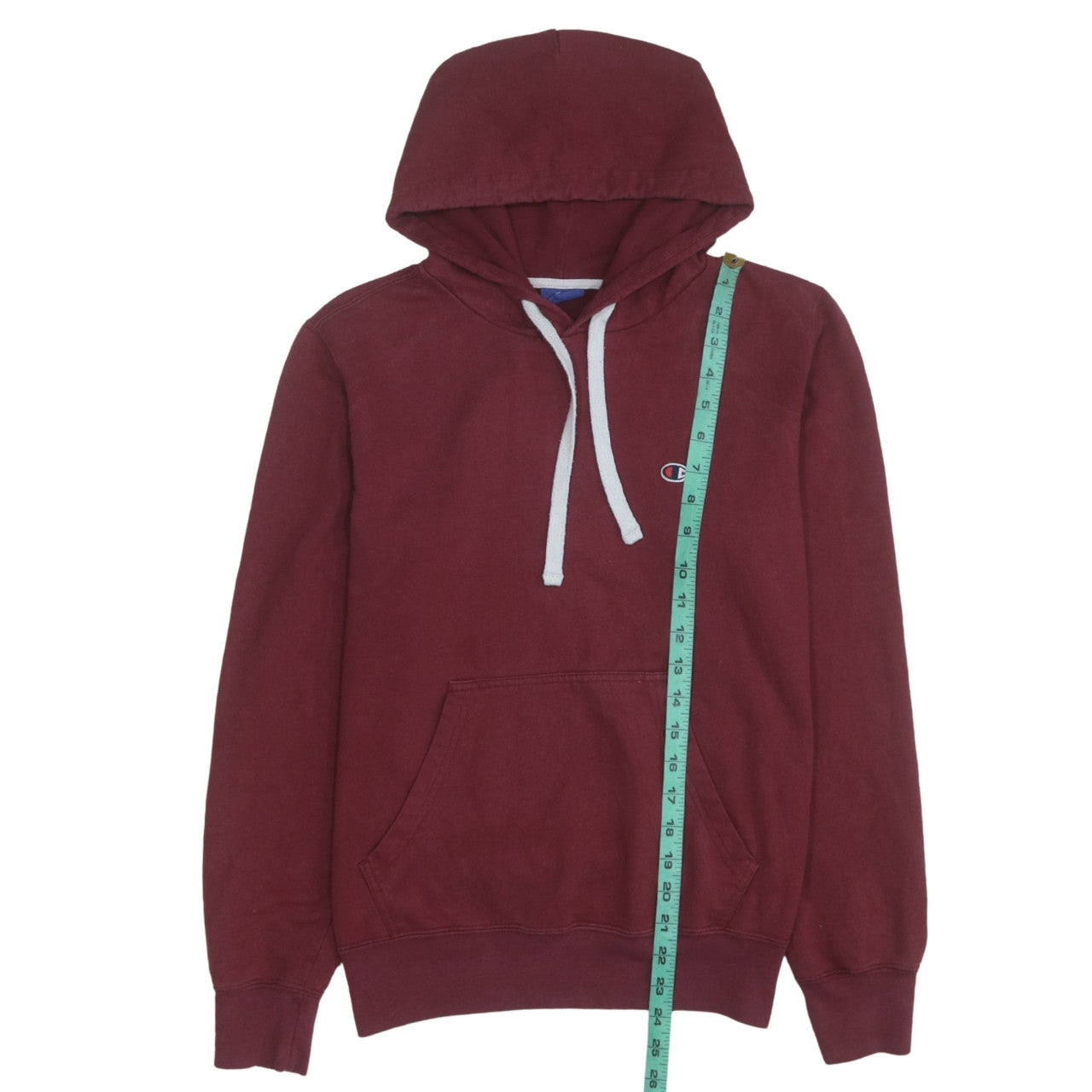 Champion Men's Red Pullover Hoodie Medium Logo Cotton Blend