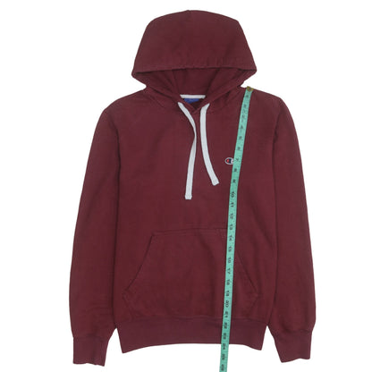 Champion Men's Red Pullover Hoodie Medium Logo Cotton Blend