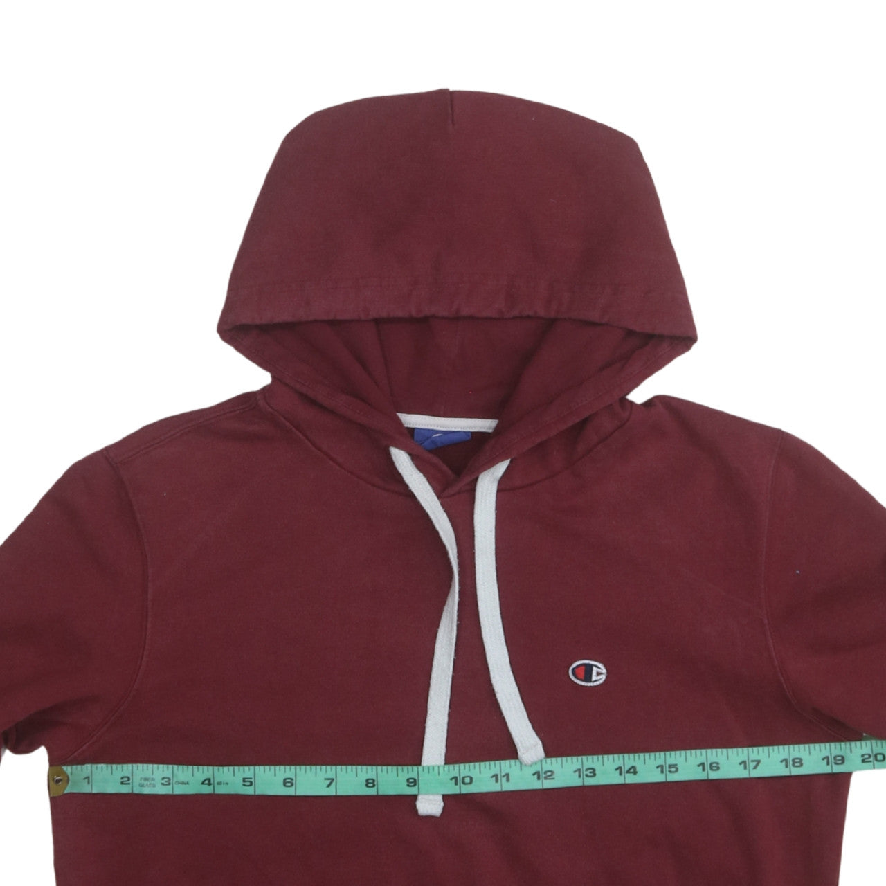Champion Men's Red Pullover Hoodie Medium Logo Cotton Blend