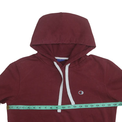 Champion Men's Red Pullover Hoodie Medium Logo Cotton Blend