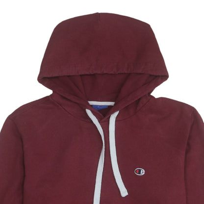 Champion Men's Red Pullover Hoodie Medium Logo Cotton Blend
