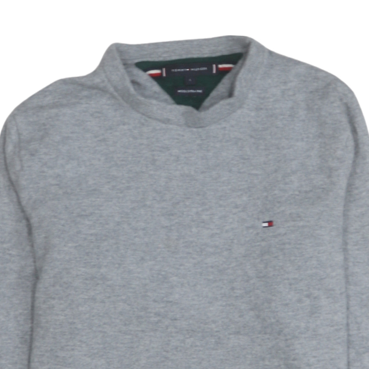 Tommy Hilfiger Men Grey Wool Crew Neck Jumper L