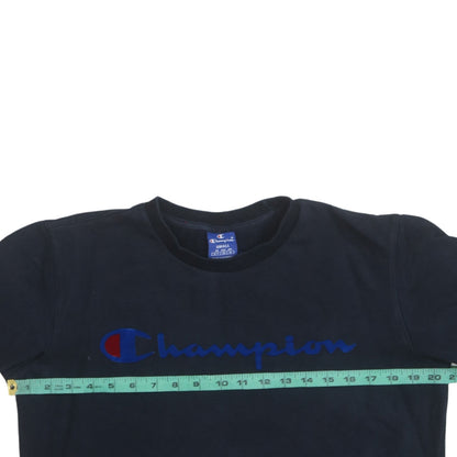 Champion Men's Blue Small Pullover Sweatshirt Crew Neck Logo