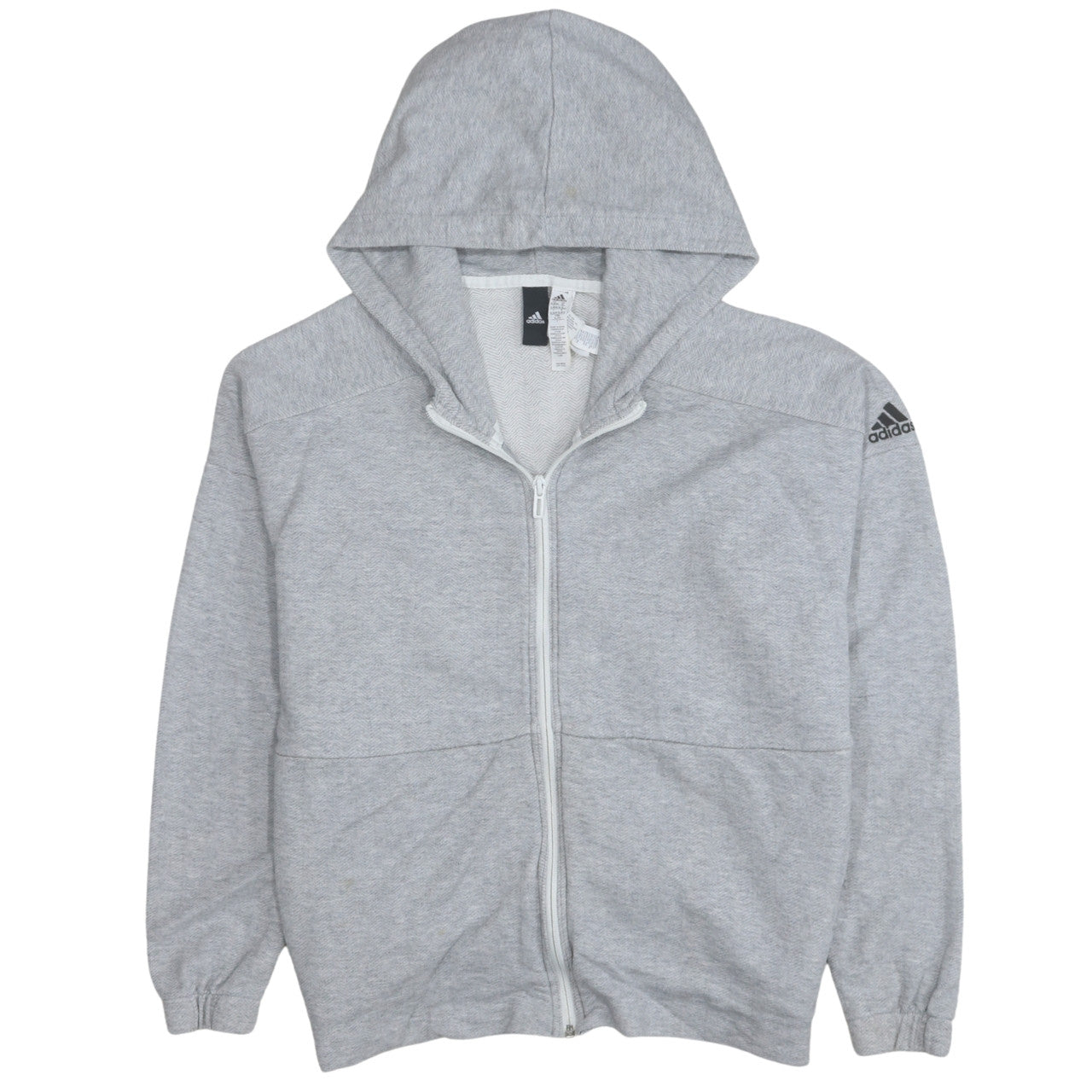 Adidas Women’s Grey Full Zip Hoodie XL Cotton Blend Casual
