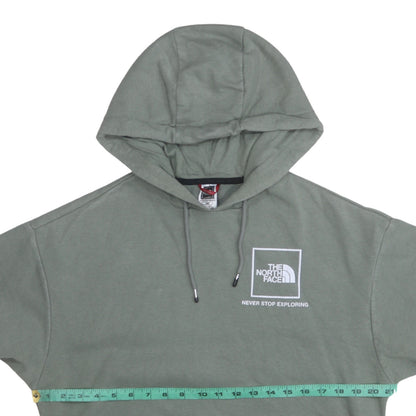The North Face Womens Green Pullover Hoodie Medium Logo Print Casual