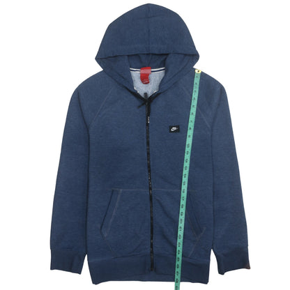 Nike Men Blue Full Zip Hoodie 2XL Fleece Regular Fit Sportswear