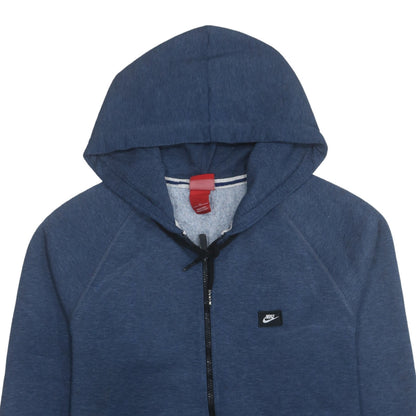 Nike Men Blue Full Zip Hoodie 2XL Fleece Regular Fit Sportswear