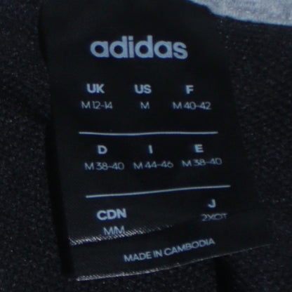 Adidas Womens Black Pullover Hoodie Size 12-14 Logo Print Cotton Blend