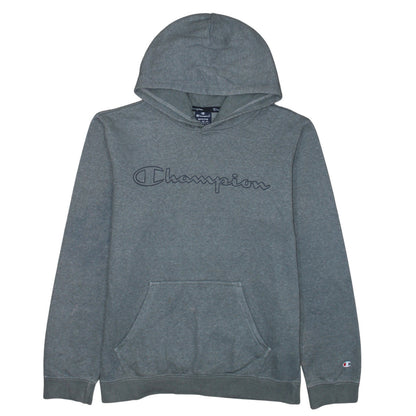 Champion Men's Grey Medium Pullover Hoodie with Logo Design