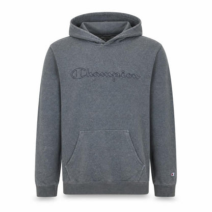 Champion Men's Grey Medium Pullover Hoodie with Logo Design