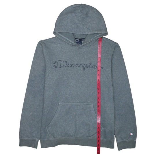 Champion Men's Grey Medium Pullover Hoodie with Logo Design
