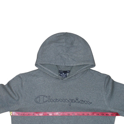 Champion Men's Grey Medium Pullover Hoodie with Logo Design