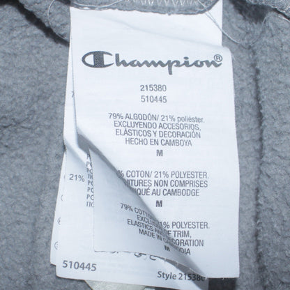 Champion Men's Grey Medium Pullover Hoodie with Logo Design
