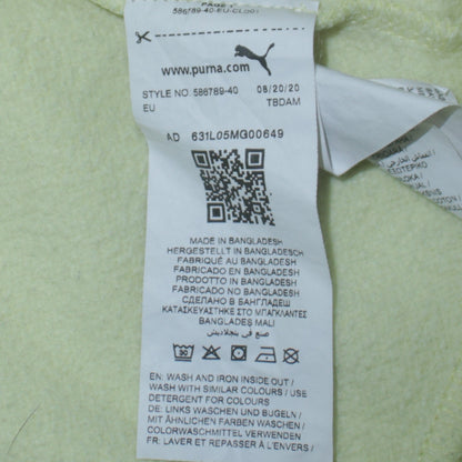 Puma Men's Yellow Pullover Hoodie M Logo Fleece Sweatshirt