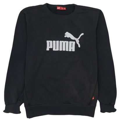 Puma Men's Black Crew Neck Logo Pullover Sweatshirt Size S
