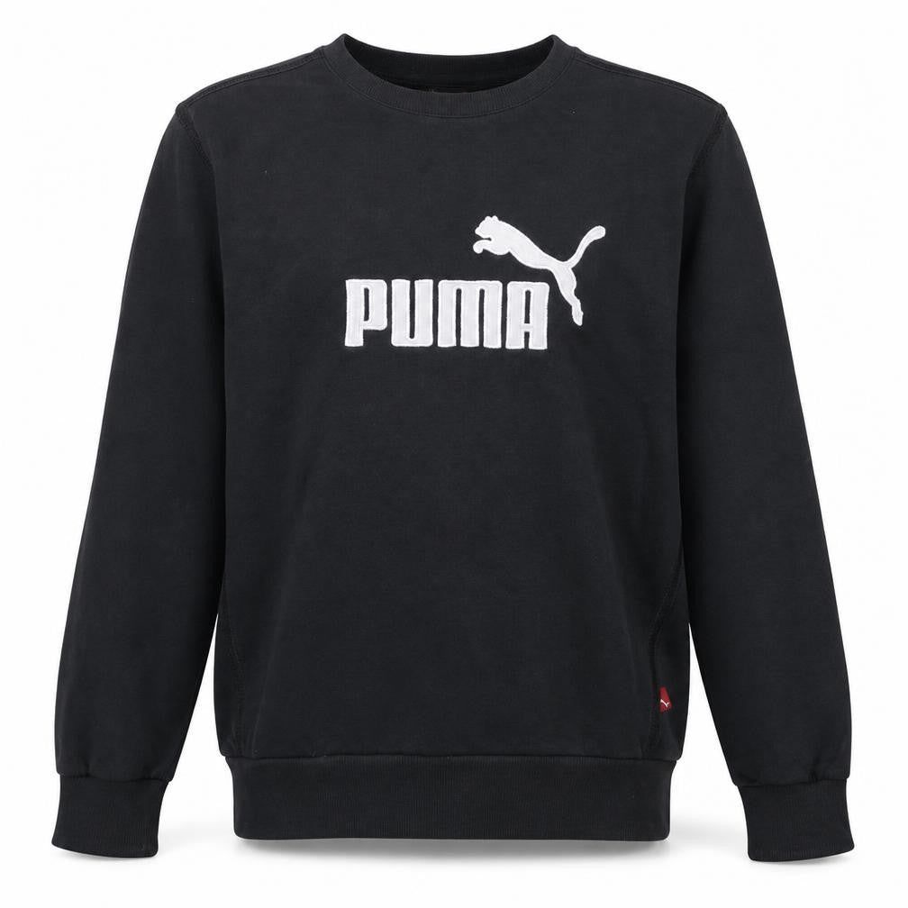 Puma Men's Black Crew Neck Logo Pullover Sweatshirt Size S