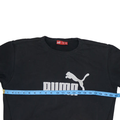 Puma Men's Black Crew Neck Logo Pullover Sweatshirt Size S