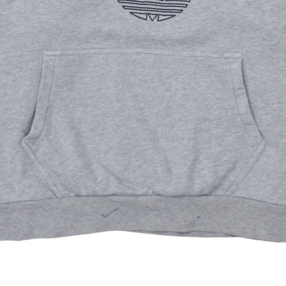 Adidas Mens Grey Blue 1/2 Zip Hoodie Size L Sportswear
