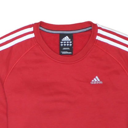 Adidas Men's Red Crew Neck Pullover Sweatshirt Size S Essentials