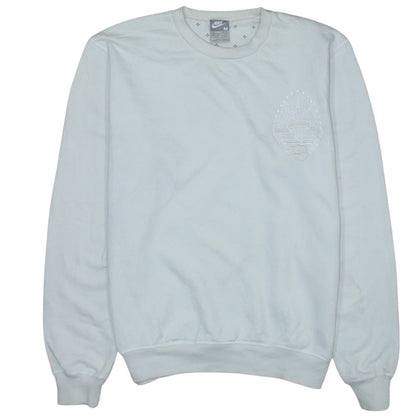 Nike Men's White Embroidered Logo Pullover Sweatshirt M Regular Fit