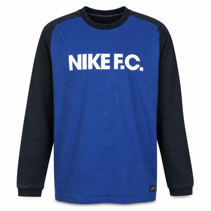 Nike F.C. Mens Blue Pullover Sweatshirt L Crew Neck Long Sleeve